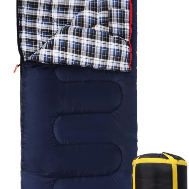 REDCAMP Cotton Flannel Sleeping Bag for Camping Backpacking, Adults Cold Weather Envelope Sleeping Bags with 2/3/4/6lbs Filling